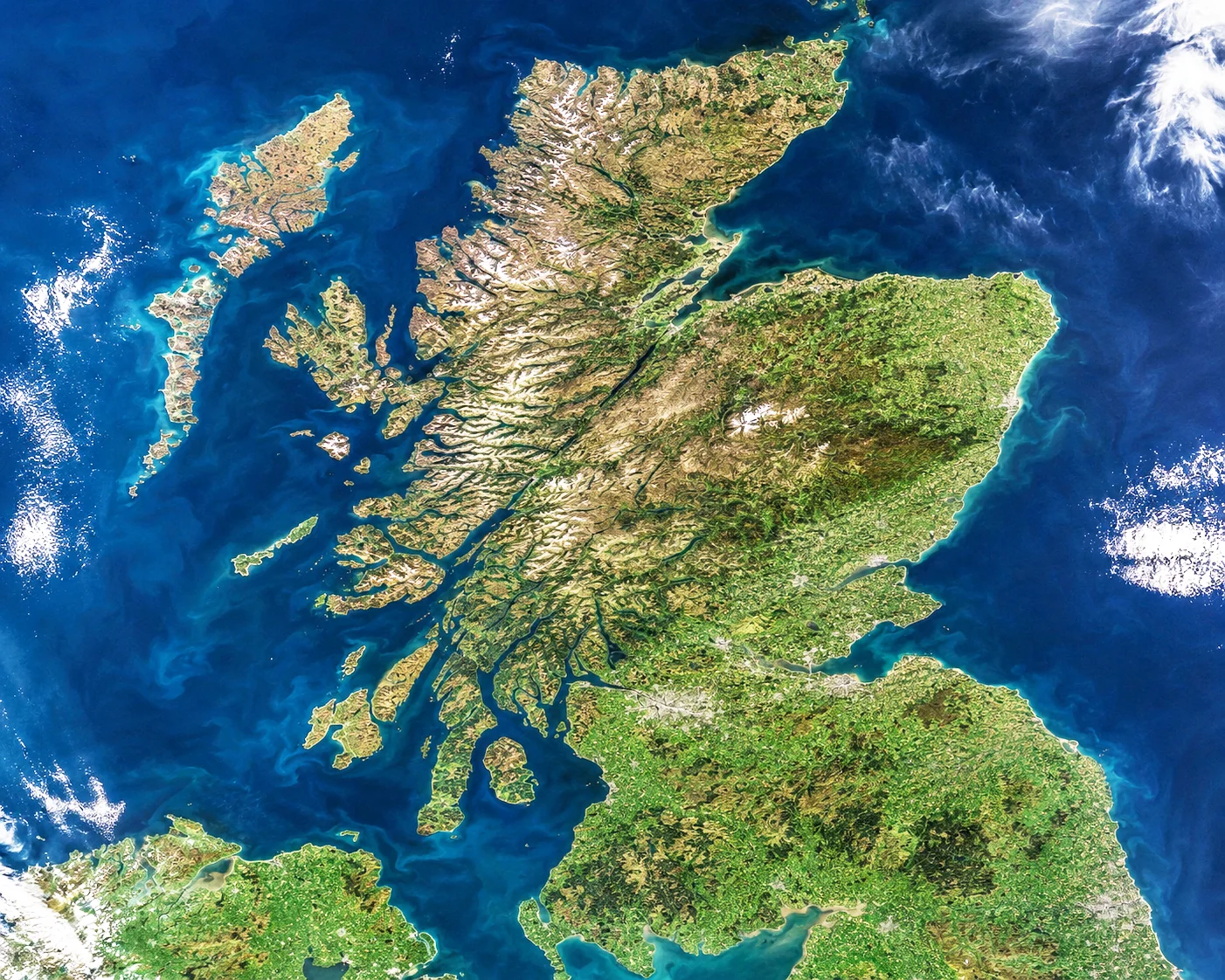 Satellite view of Scotland